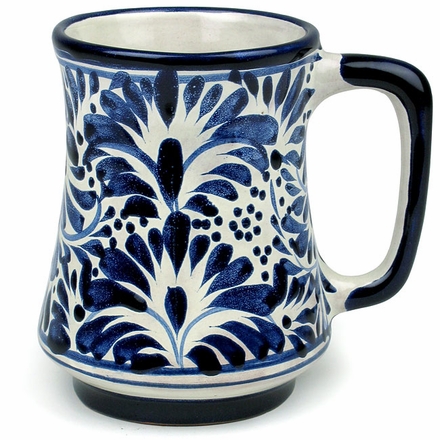Tapered Talavera Blue & White Coffee Mug