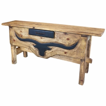 Texas Longhorn Sofa Table