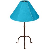 Three Leg Iron Table Lamp with Rawhide or Pigskin Shade