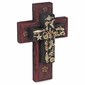 Tiered Painted Wood Mexican Folk Art Cross with Milagros