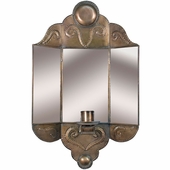 Tin 3-D Mirror Wall Candle Sconce