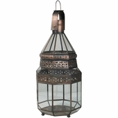 Tin and Glass Moroccan Candle Lantern