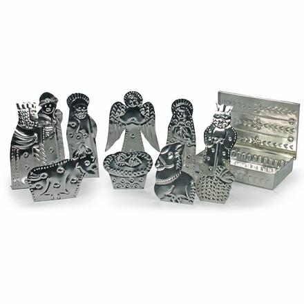 Tin Box Nativity 10-Piece Set