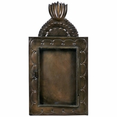 Tin Flame Shadow Box with Glass Door