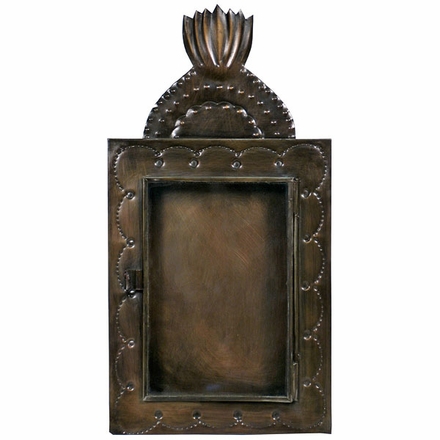 Tin Flame Shadow Box with Glass Door