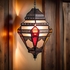 Tin Moroccan Pendant Light with Frosted and Multi-Colored Glass
