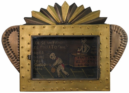 Tin Nicho with Day of the Dead Retablo