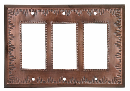 Tin Triple Rocker Switchplate - Flower Design