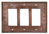 Tin Triple Rocker Switchplate - Flower Design