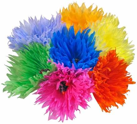 Traditional Mexican Paper Flowers  - Jumbo Size - Bouquet of 6