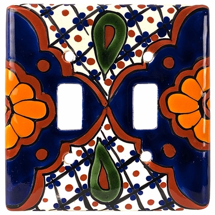 Traditional Talavera Double Switch Plate