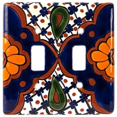 Traditional Talavera Double Switch Plate
