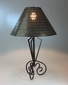 Tri Base Wrought Iron Table Lamp with Gusanito Tin Shade