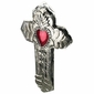 Tri-Level Mexican Tin Cross with Flaming Heart
