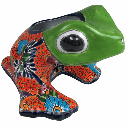 Triangle Headed Talavera Frog Pot