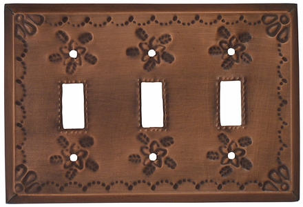Triple Light Switch Plate - Star Pattern