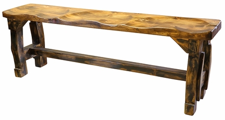 Triple Seat Painted Wood Tractor Seat Bench - Triple