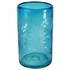 Turquoise Etched Floral Mexican Highball Glass - Set of 4