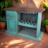 Turquoise Painted Wood Bar