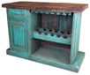 Turquoise Painted Wood Bar