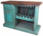Turquoise Painted Wood Bar