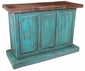 Turquoise Painted Wood Bar