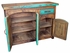Turquoise Painted Wood Buffet - 3 Doors & 1 Drawer