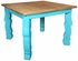 Turquoise Painted Wood Dining Table & Chairs Set