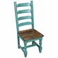 Turquoise Painted Wood Mexican Colonial Dining Set - 7 Piece