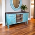 Turquoise Painted Wood Ox Yoke Bar Buffet