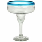 Turquoise Rimmed Mexican Margarita Glass - Set of 4