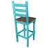Turquoise Rustic Painted Wood Bistro Set with 6 Chairs