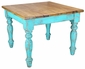Turquoise Rustic Painted Wood Dining Set with 4 Chairs