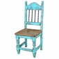 Turquoise Rustic Painted Wood Dining Set with 4 Chairs