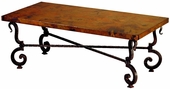 Tuscany Iron Base Coffee Table with Copper Top