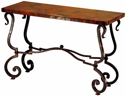Tuscany Iron Base Console with Copper Top