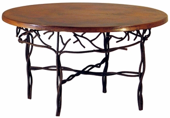 Twig Base Round Dining Table with Copper Top