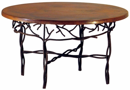 Twig Base Round Dining Table with Copper Top