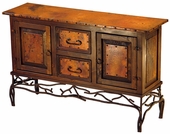 Twig Base Wood and Copper Console - 2 Door 2 Drawer