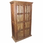 Two Door Rustic Wood Armoire with Shelves