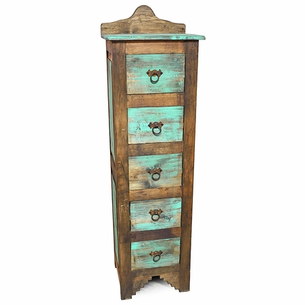 Two-Tone Rustic Painted Wood Lingerie Dresser - 5 Drawer