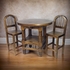Varnished Brown Bistro Bar Table Set - with 4 Stools