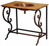 Virginia Sink Vanity with Marble Top and Copper Sink