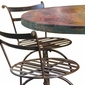 Wagon Wheel Bar Table and 4 Stools