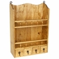 Wall Mount Rustic Pine Open Shelf with 4 Small Drawers -  Kitchen or Bath