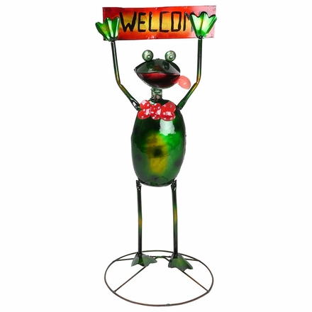 Welcome Frog Metal Garden Sculpture