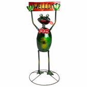Welcome Frog Metal Garden Sculpture