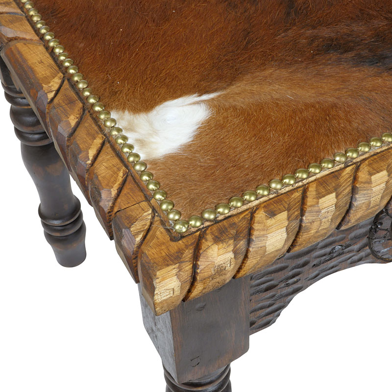 Western Cowhide End Table