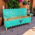 Western Painted Wood Steerhead Bench