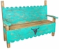 Western Painted Wood Steerhead Bench